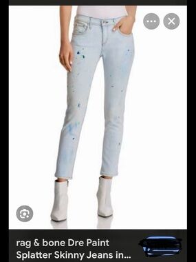 Rag and Bone the Dre capri paint splattered light wash jeans mid-rise 30